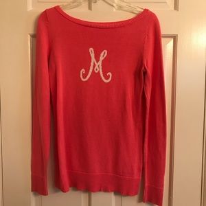 Pink Monogram “M” Lilly Pulitzer Sweater